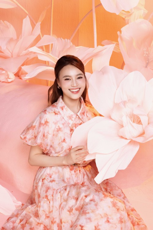 Sixdo Pink Organza Loose Dress With Belt